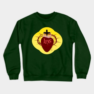 Sacred Heart of Jesus with Christogram Crewneck Sweatshirt